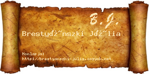 Brestyánszki Júlia névjegykártya